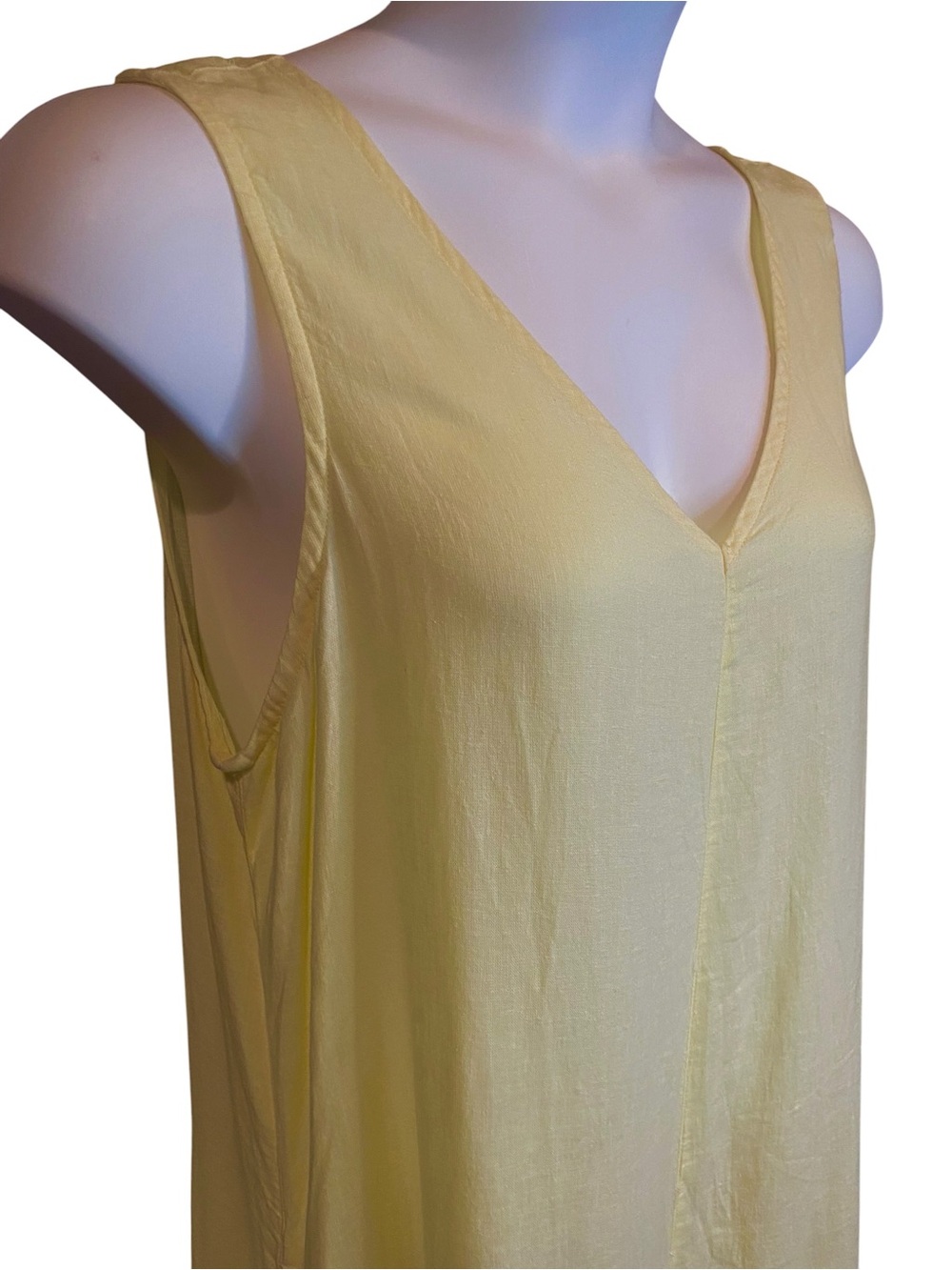 Calypso St Barth Jumpsuit Womens Size XL Yellow Wide Leg V-Neck Sleeveless - Picture 5 of 10